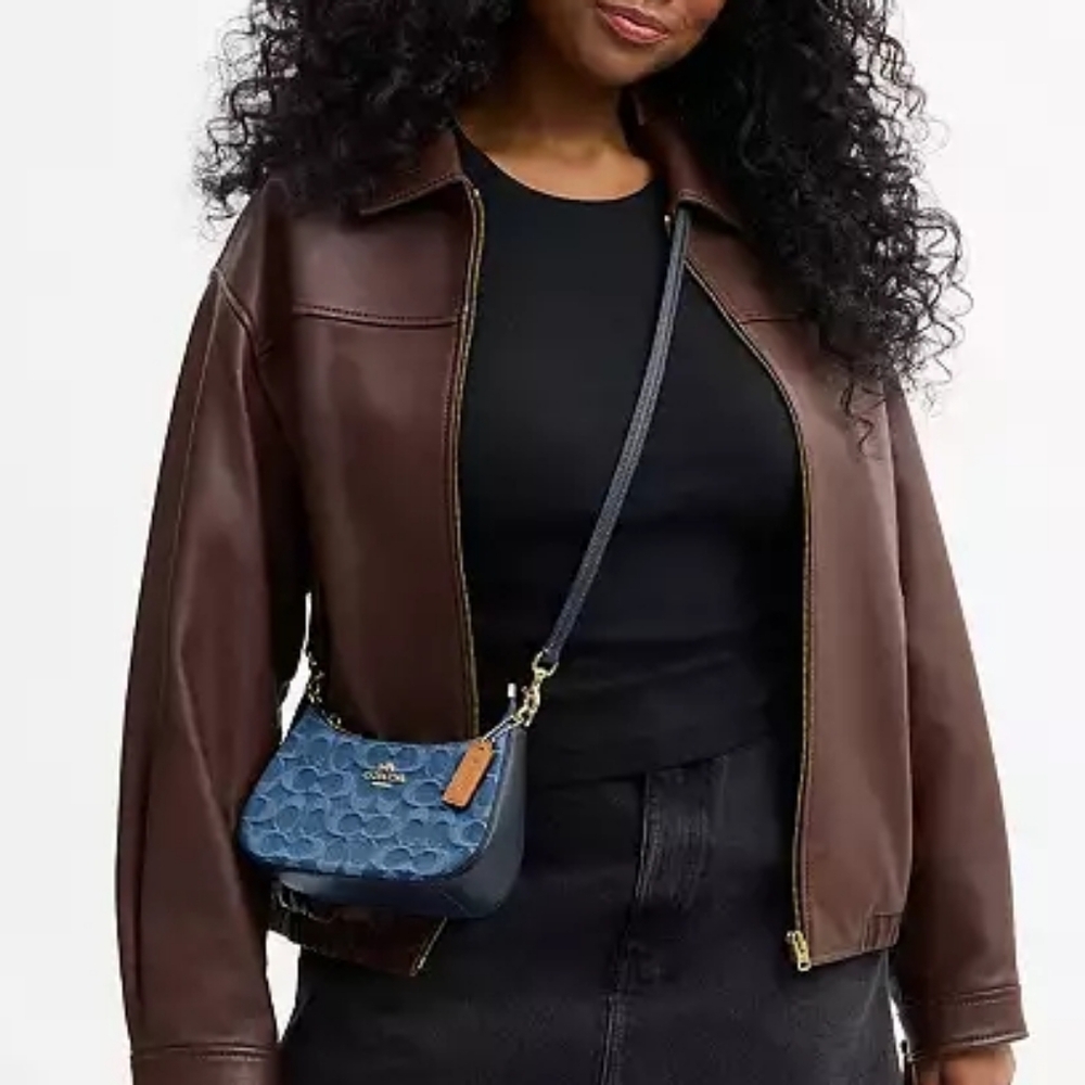 Coach Teri Mini Crossbody Bag In Signature Denim - Picture 10 of 16